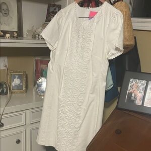 Lilly Pulitzer White Textured Floral Maxi Dress